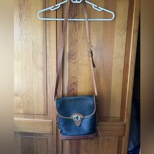 Dooney and Bourke Brown and Black Leather Vintage Crossbody Bag